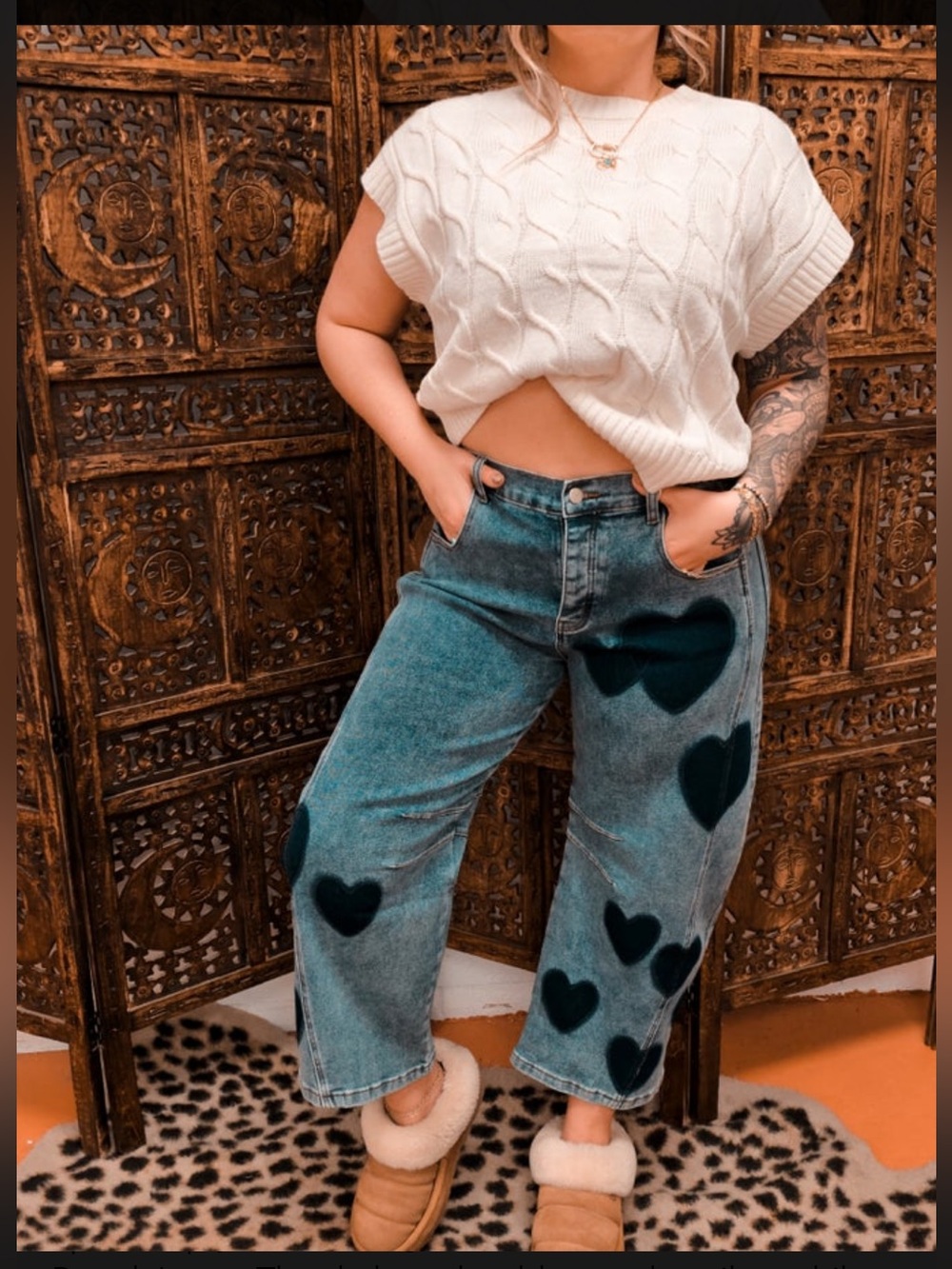 Blue Heart Barrel Jeans